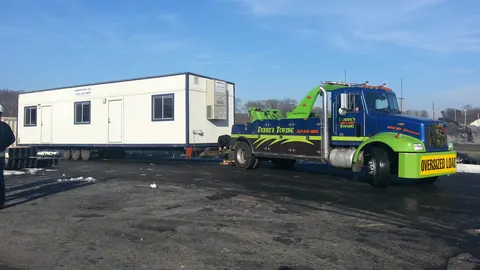 Modular office trailer transport near Worcester, PA