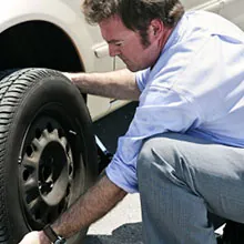 Flat tire changing service