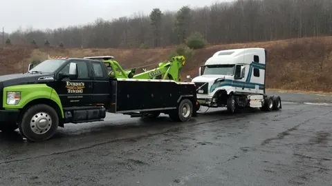 Wrecker and semi cab near Jamison, PA
